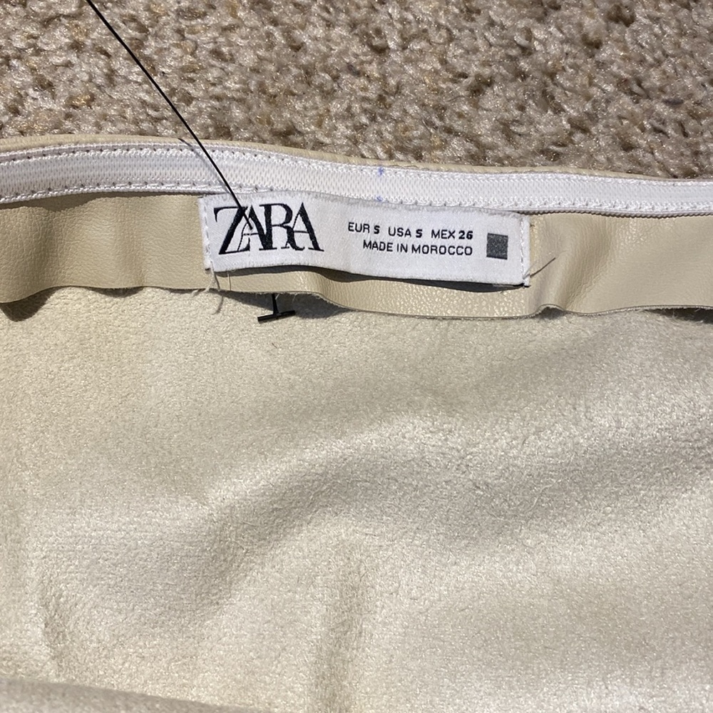 Zara leather dress with slit ruched detail Size small - Picture 5 of 13